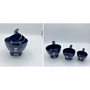 Measuring Cups Cat Kitty Kitten Plastic Baking Cooking Whimsigoth Black Kitsch